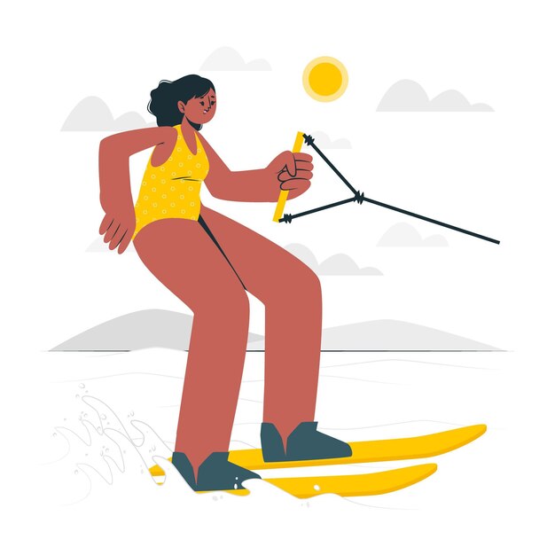 Water ski concept illustration