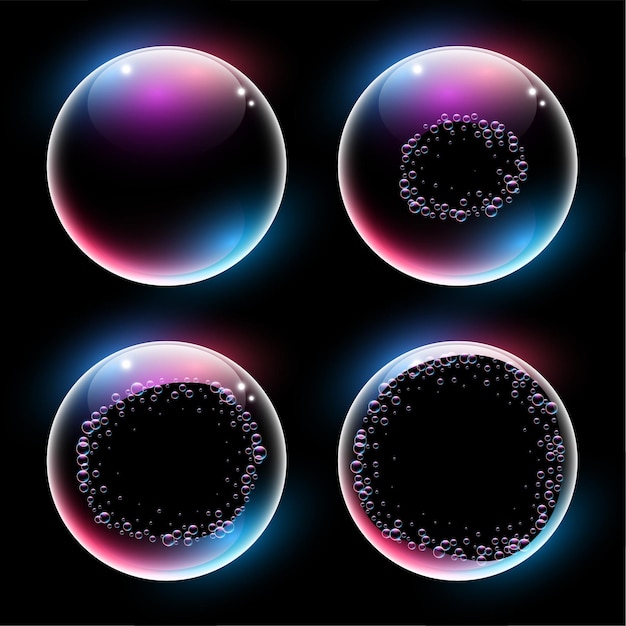 Free Vector water or soap bubble burst timeline background