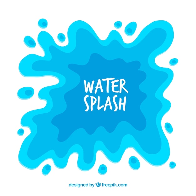 Water splash background in flat style