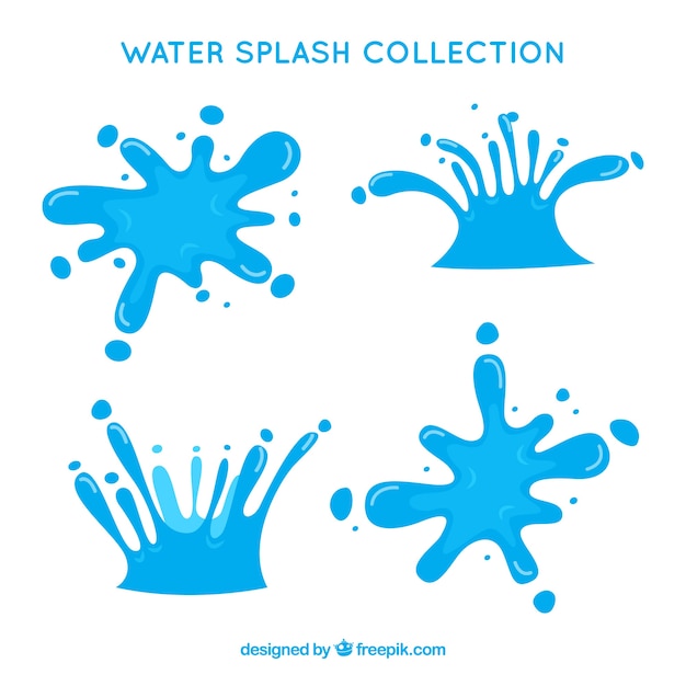 Free Vector water splash collection in flat style