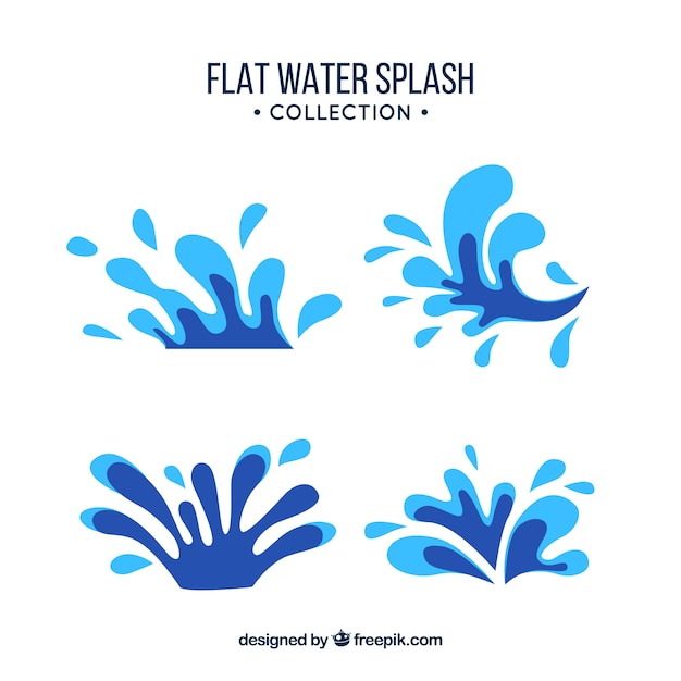 Free vector water splash collection in flat style