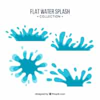 Free vector water splash collection in flat style