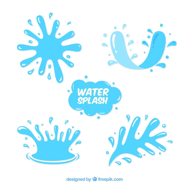 Free vector water splash collection in flat style