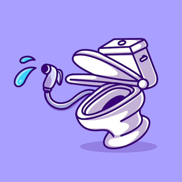 Free Vector water splash from toilet cartoon vector icon illustration bathroom object icon concept isolated