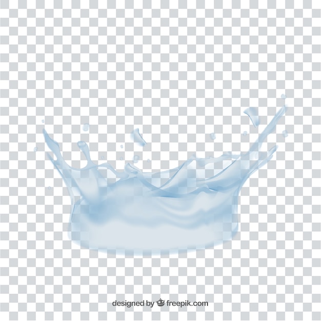 Water splash without background in realistic style