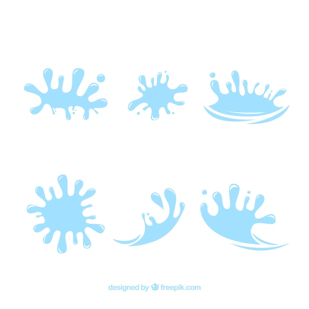 Free Vector water splashes collection in flat style