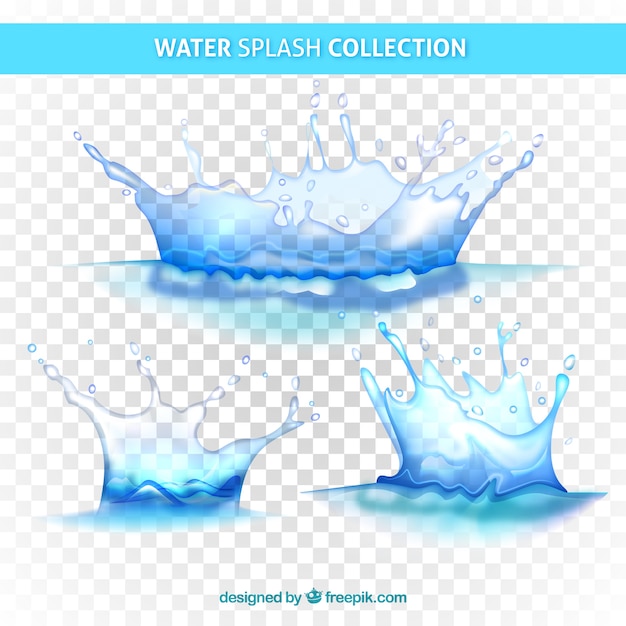 Free Vector water splashes collection without background