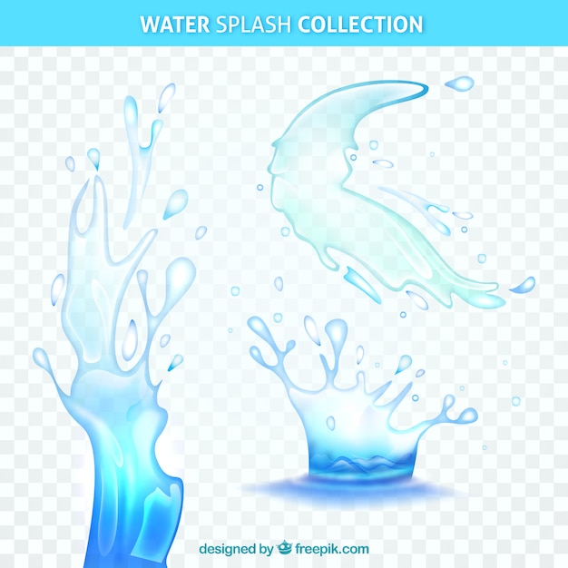 Free Vector water splashes collection without background