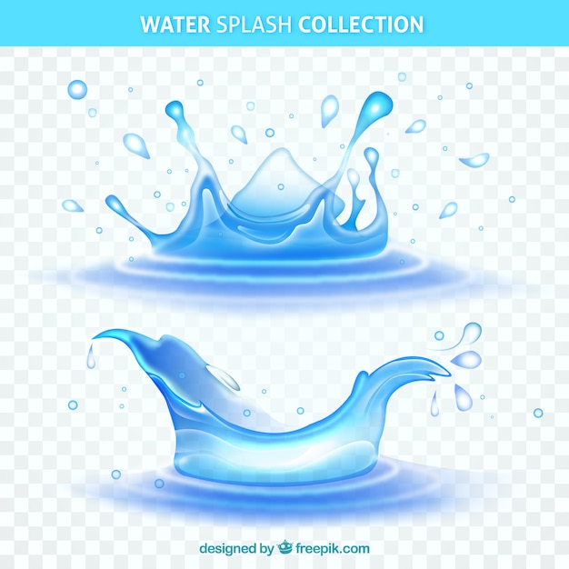 Free Vector water splashes collection without background