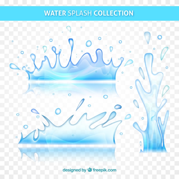 Free Vector water splashes collection without background