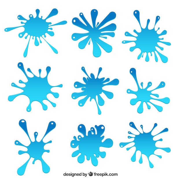 Free vector water splatter collection