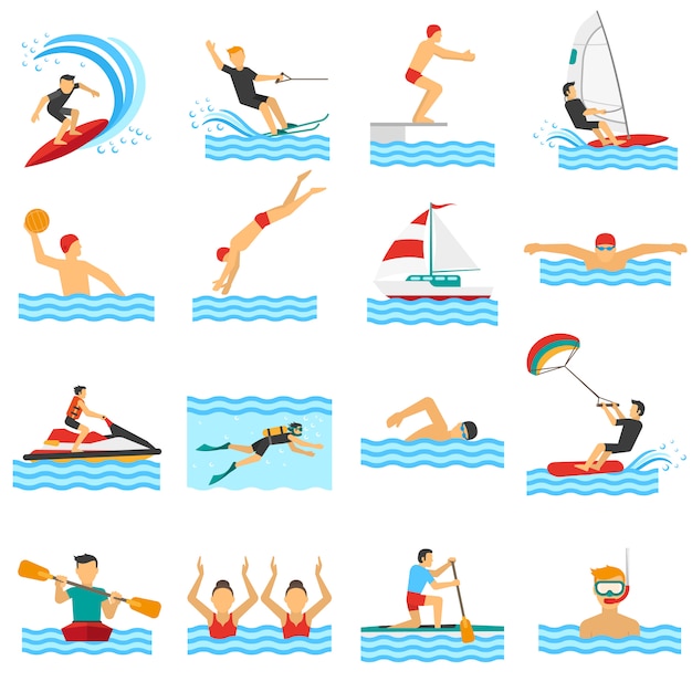 Water Sport Decorative Icons