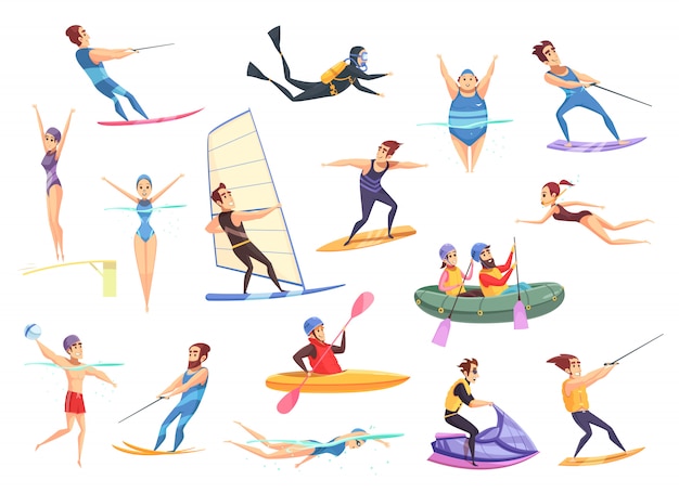 Free Vector water sports set