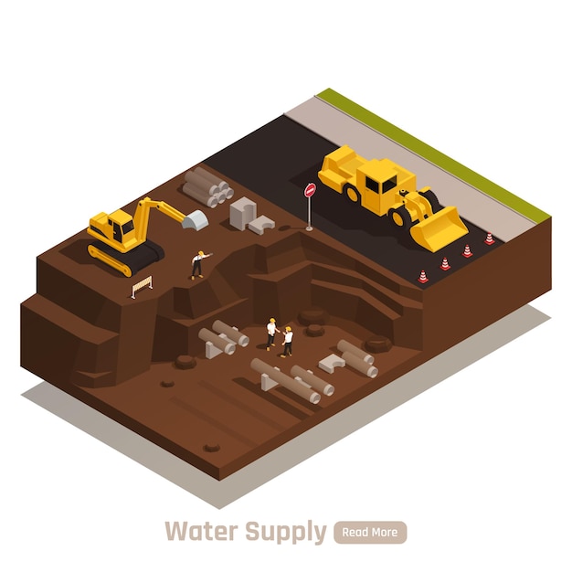 Water supply installation illustration