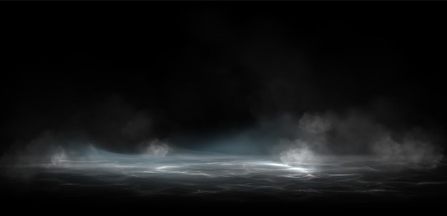 Free Vector water surface with magic glow and smoke on top