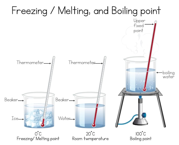 Free Vector water temperature science experiment