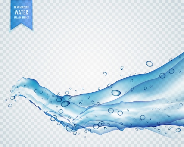 Free vector water in wavy style on transparent background