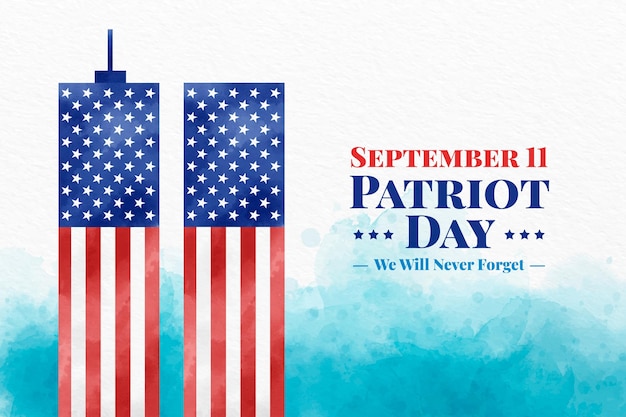 Watercolor 9.11 patriot day background