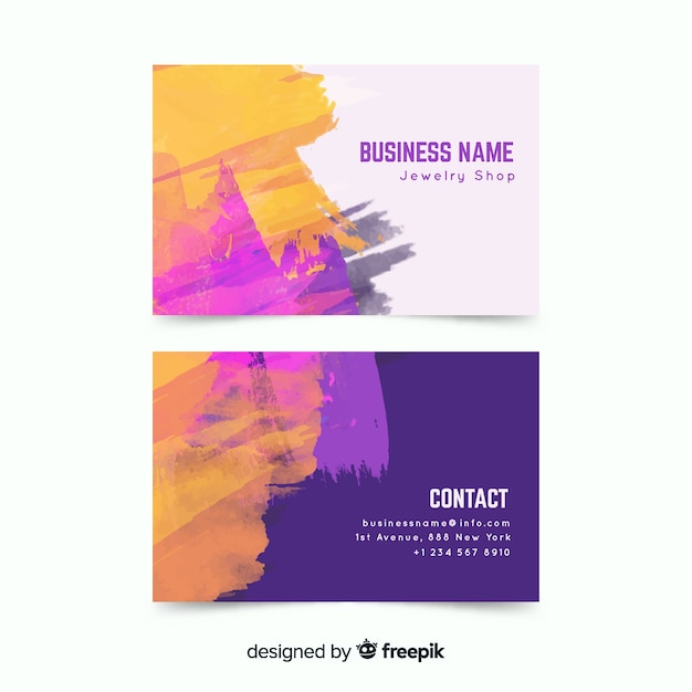 Free Vector watercolor abstract business card template