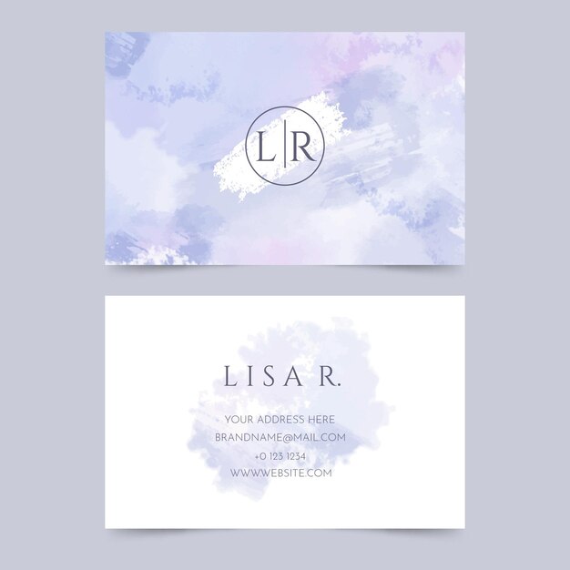 Watercolor abstract business card