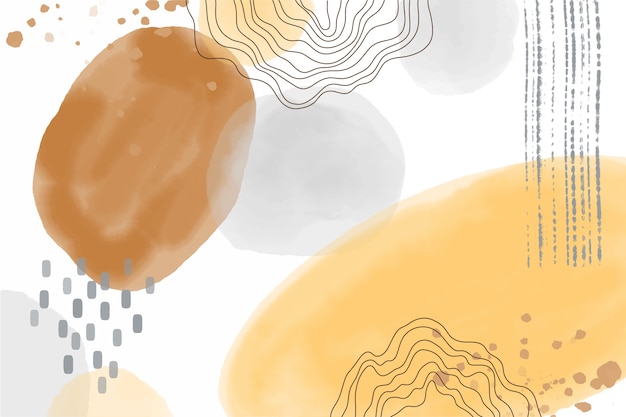 Watercolor abstract doodle background