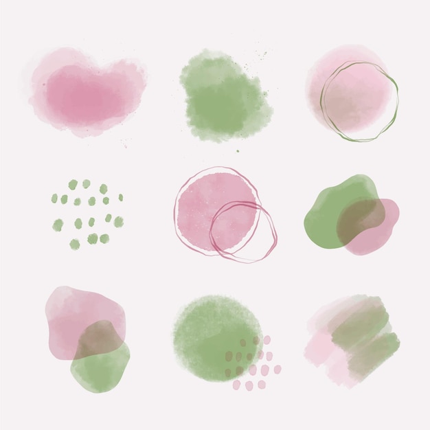 Free vector watercolor abstract shape set