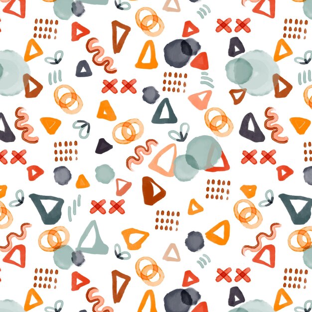 Watercolor abstract shapes pattern design