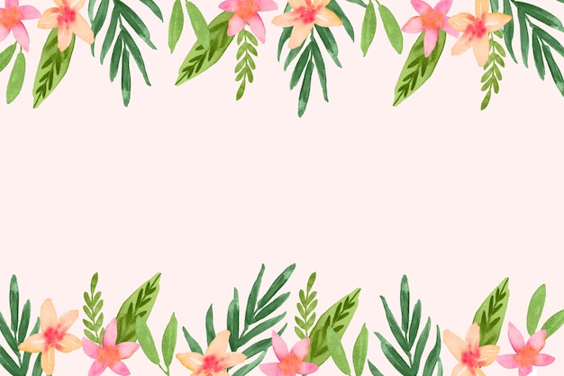 Watercolor abstract summer flowers background