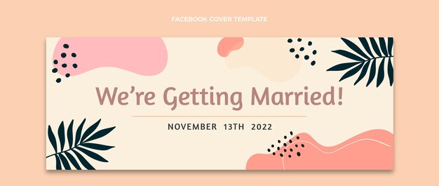 Watercolor abstract wedding facebook cover