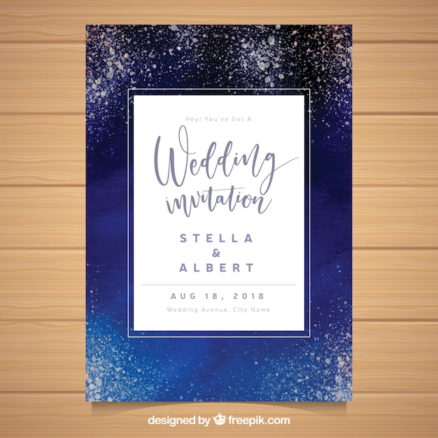 Free Vector watercolor abstract wedding invitation template