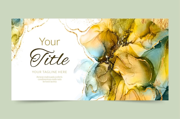 Watercolor alcohol ink social media post template