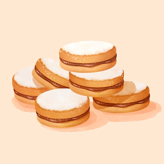 Watercolor alfajor illustration