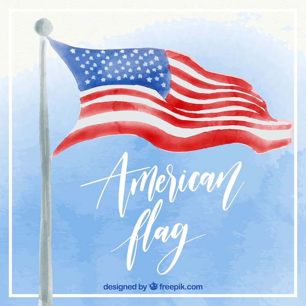 Free Vector watercolor american flag