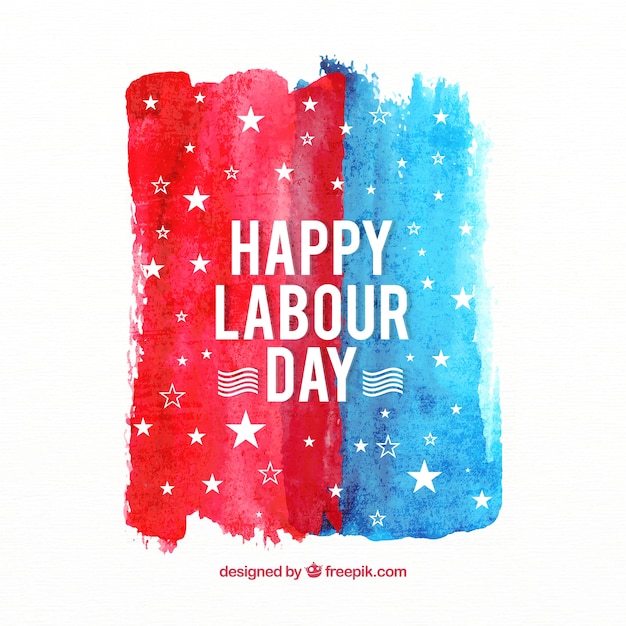 Watercolor american labor day composition