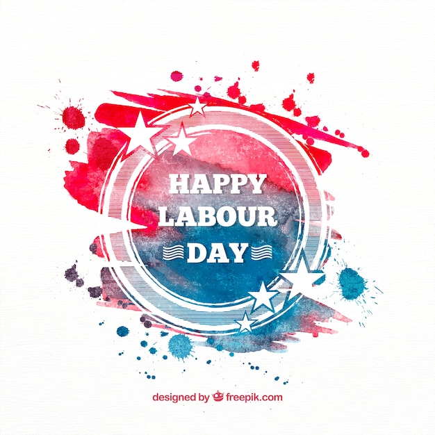 Free Vector watercolor american labor day composition