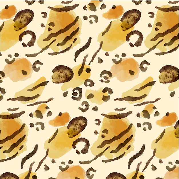 Free Vector watercolor animal jaguar print pattern