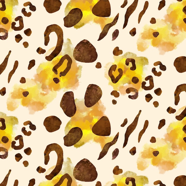 Free vector watercolor animal print pattern