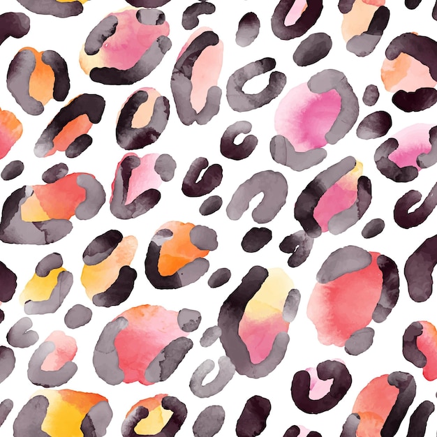 Watercolor animal print pattern