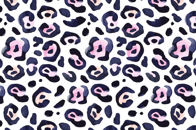 Watercolor animal print seamless pattern