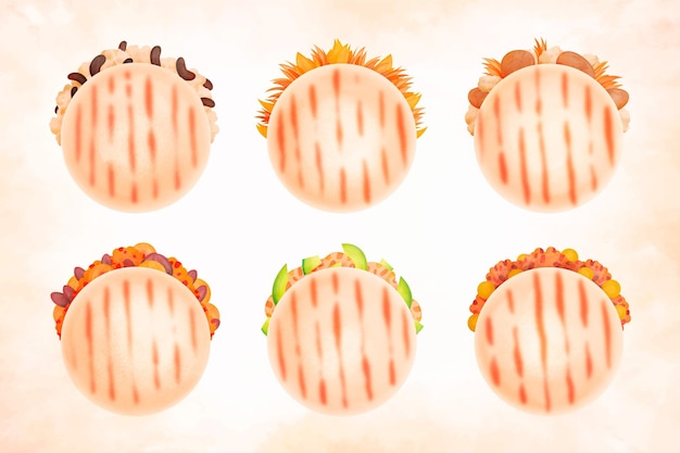 Free vector watercolor arepas top view