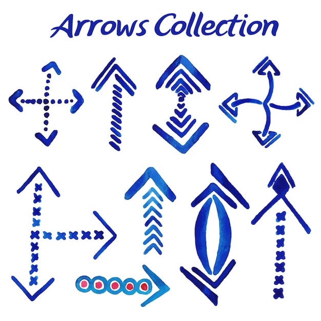 Free vector watercolor arrows collection