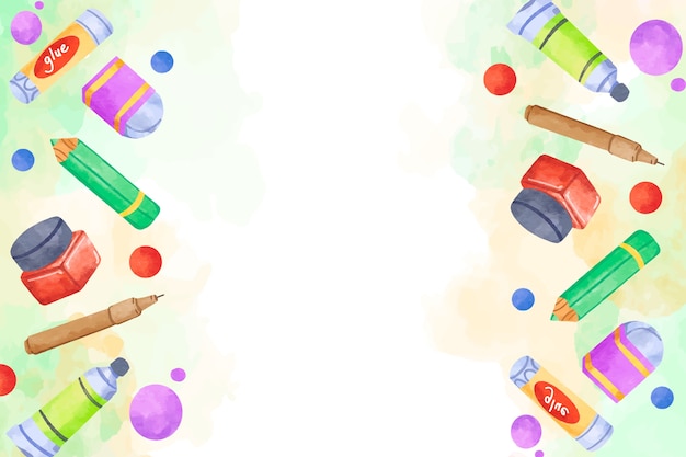 Free Vector watercolor art supplies background