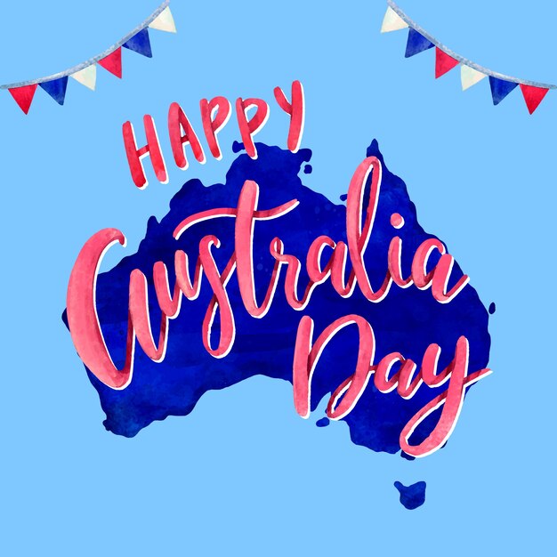 Watercolor australia day