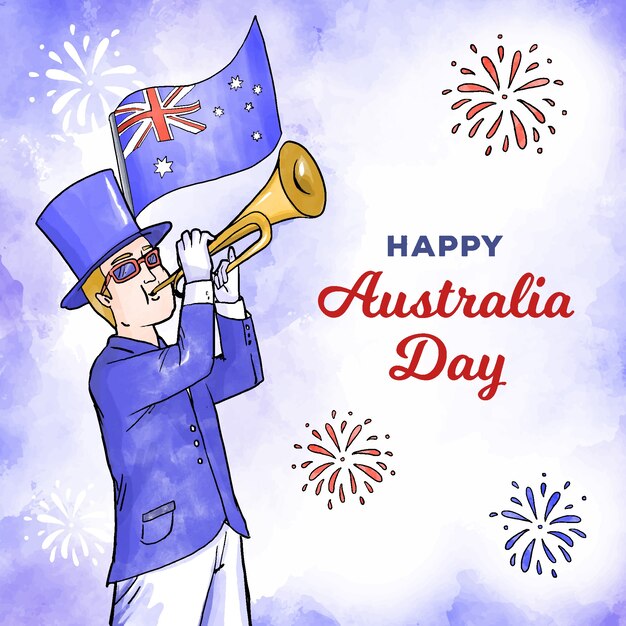 Watercolor australia day