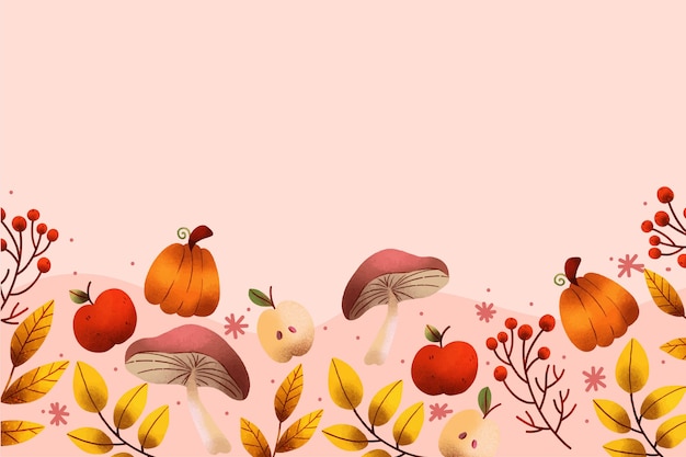 Watercolor autumn background