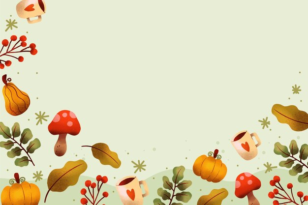 Watercolor autumn background