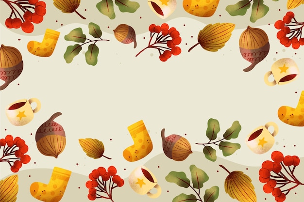 Free Vector watercolor autumn background