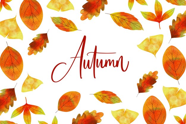 Watercolor autumn background