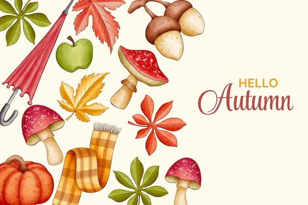 Watercolor autumn celebration background