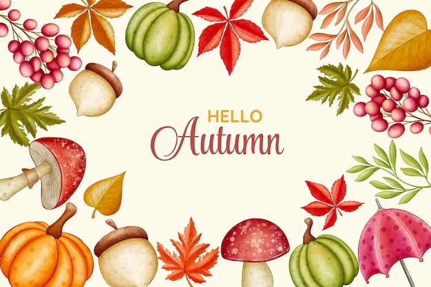 Watercolor autumn celebration background